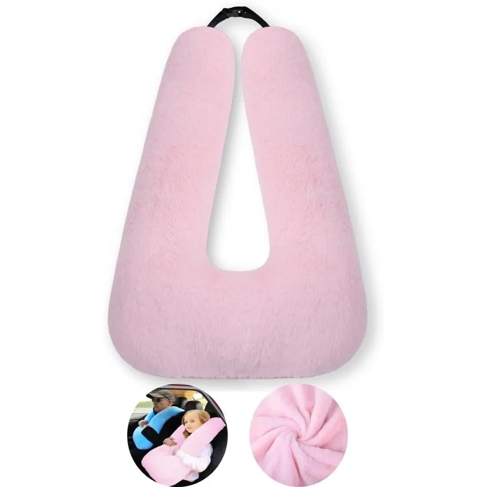 Travel Pillow Cushion for The Back Seat of Car Car Pillow | for Kids A Sleeping Artifact Suitable for Long-Distance Travel of Adults and Children Travel Pillow for Kids Pink