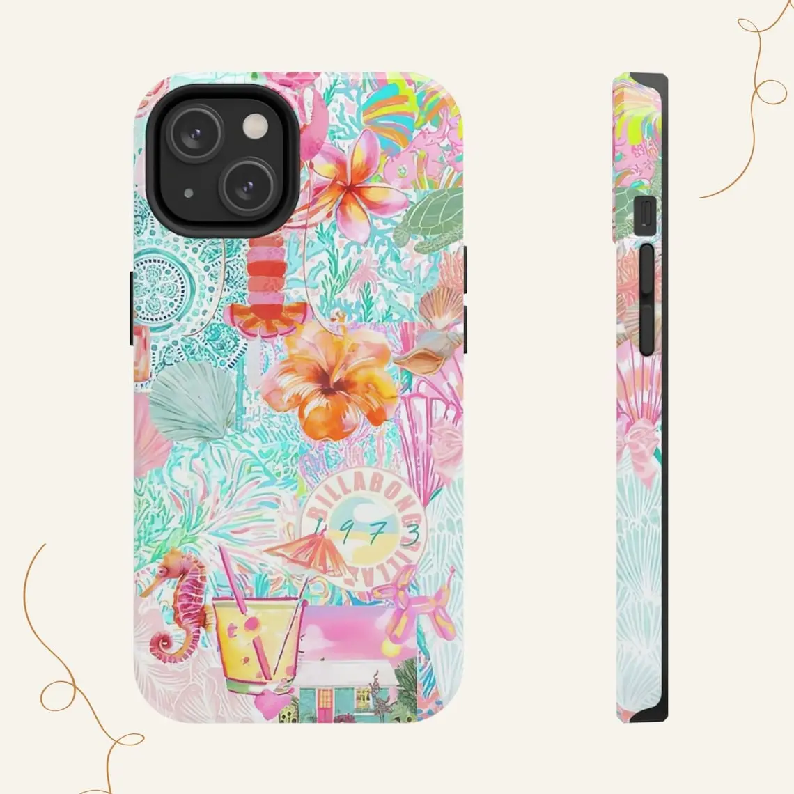 Holiday Girl Phone Case, Cute & Trendy Collage Phone Case, Travel, For iphone 17 pro case iphone 16 pro max case 15 14 13 12 11 & Samsung S25 Ultra, cute pretty phone cases, PC & TPU Hybrid Shockproof phone case make it durable sturdy protective fits