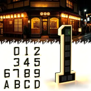 Solar Lighted House Numbers 9 Inch Waterproof LED Address Signs for Outside Modern House Numbers with Large Personalization Options,Decorate your door number, DIY personalisation.Modern Farmhouse Illuminated Sign Light