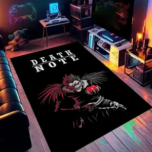 Death Note (20) Cartoon printed carpet, home decor rug, for use under home living room, bedroom and office chairs, a holiday gift for family and friends, a Christmas decoration carpet
