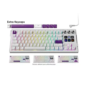MiraBox K1 Pro 87-Key RGB Mechanical AI Keyboard – Programmable Stream Deck |  6 LCD Keys + 3 Custom Knobs | Suitable for offices, university campuses, gaming | Windows/macOS | stream deck，Macro Keypad，Stream Controller Deck，Streaming Shortcut Keyboard