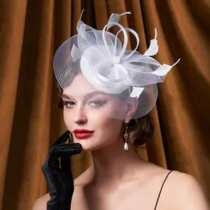 Women's Fascinator Hat Kentucky Hat Feather Derby Fascinator Tea Party Hat For Cocktail Wedding Luxury Bridal Fashion