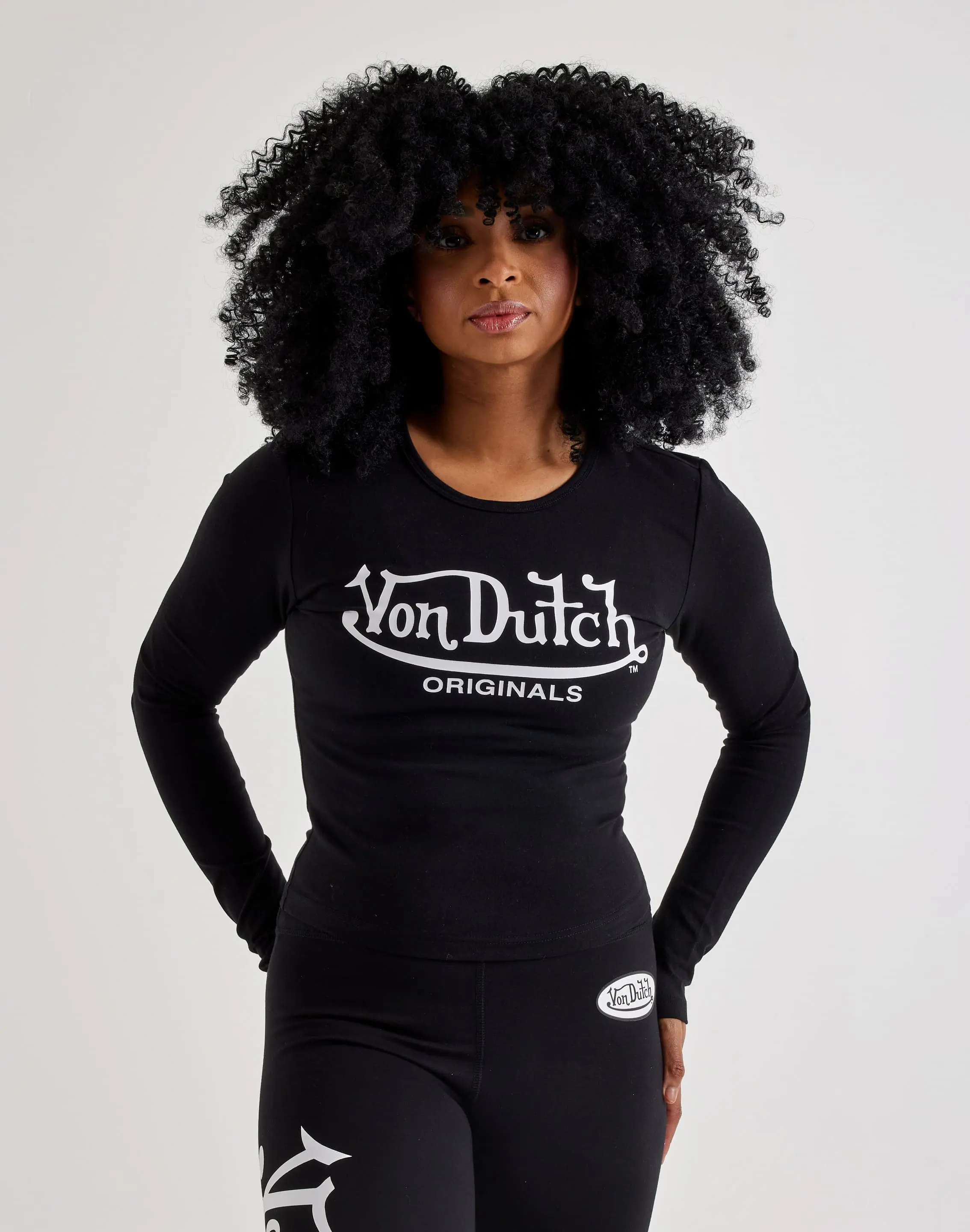 Womens Von Dutch Long-Sleeve Baby Tee