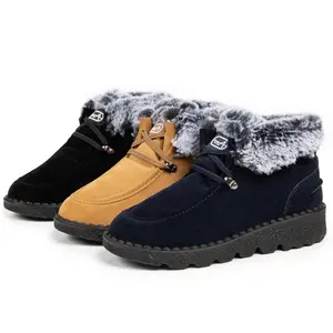 Winter Boots for Women Warm Fur Lined Snow Shoes Slip on Ankle Booties Comfortable Anti Slip Outdoor Boots