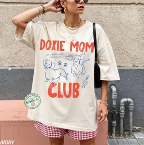[ Sale Up To 40%]  Dachshund Mom Shirt, Doxie Mom Club Shirt, Dachsund Lover Gift, Weenie Dog Tshirt, Dog Mom Shirt, Dog Mama Graphic Tee, New Dog Mom Gift