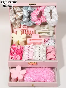 1179pcs ladies hair accessories series, the main lady daily use. Contains a wealth of hairpin types such as bowknot and five-pointed star hairpin, as well as pink hair ring, the overall style is soft, strong matching, without gift box