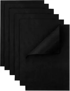 Black Felt Fabric Sheets 6PCS 8x12 1.5mm Soft Felt Squares for Sewing Patchwork Embroidering DIY Craft Projects