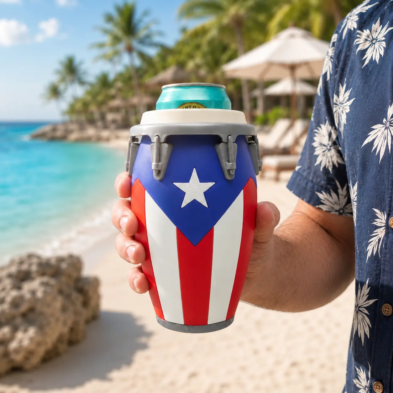 Conga Style Can Holder, 3D Printed 12oz Can Stand, Portable Drink Carrier, Unique Beverage Rack, Perfect for Parties and Festivals