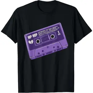 Purple Cassette Tape Retro Vintage 90s Hip Hop Music Lover T-Shirt