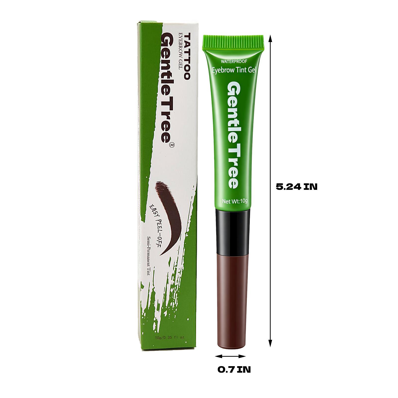 2pcs GentleTree Waterproof Semi-Permanent Peel-Off Eyebrow Gel, Built-in eyebrow brush Tattoo Eyebrow Pencil, Natural Matte Finish, Bark Brown/Brown/Light Brown, Eyebrow Dye for Sparse Brows Summer swimming, outdoor, camping, sweatproof , Daily Makeup