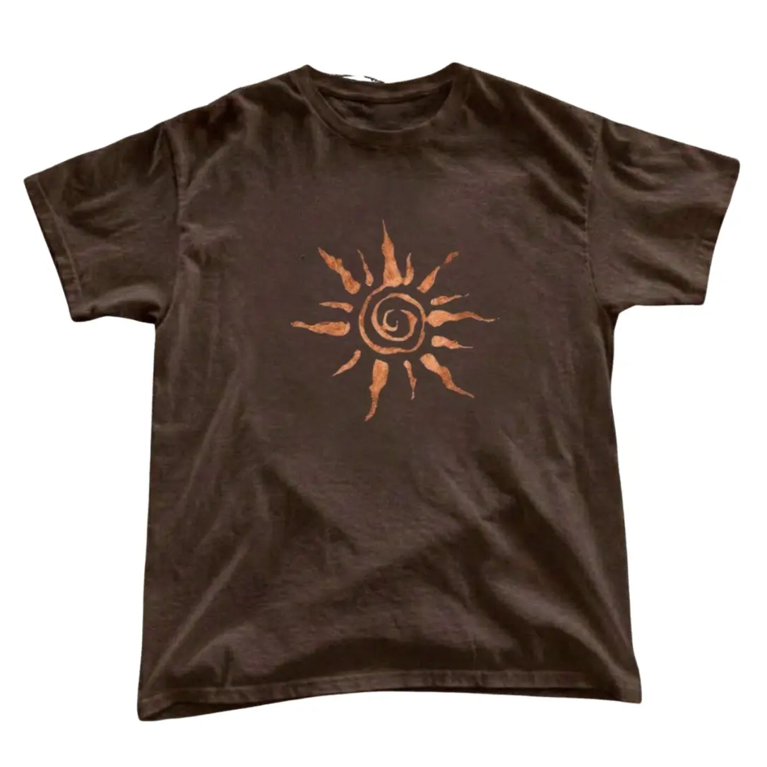 Gildan Men's and Women's T-Shirt, Spiral Sun T-Shirt, Style Y2k Tee, Gifts Shirt, Unisex Vintage Graphic Tees Gothic Grunge Y2k Emo Scene Amity Affliction Style Clothes Men Women Streetwear