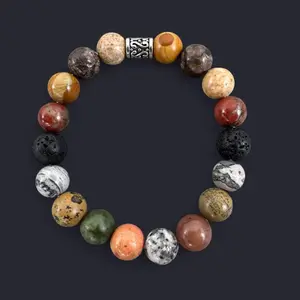 Mixed Gemstone Bead Bracelet 10mm
