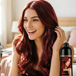 SHEANO 3 in 1 Brown Hair Dye Shampoo – Covers Gray Hairs, Herbal Ingredients, Contains Ginseng Extract, Natural Hair Coloring, 300ml