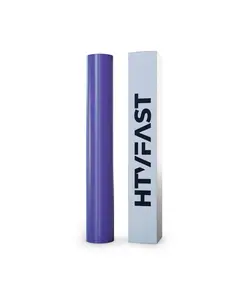 HTVFast HTV Vinyl Rolls Heat Transfer Vinyl - 11.8" x 20' Roll-Flexible & Stretchable PU Material-Easy to Cut, Weed & Transfer w/Heat Press/Home Iron-Works on Plastic, Wood, Ceramic & Fabric (Purple)