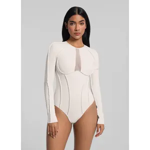 V-Panel Mesh Bodysuit | Catline Collection | Womenswear