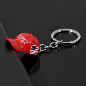 Trendy Baseball Cap Phone Chain - Hip-Hop Keychain with MAGA Red Hat & American Flag Pendant - Perfect Accessory for Bags & Birthday Gifts