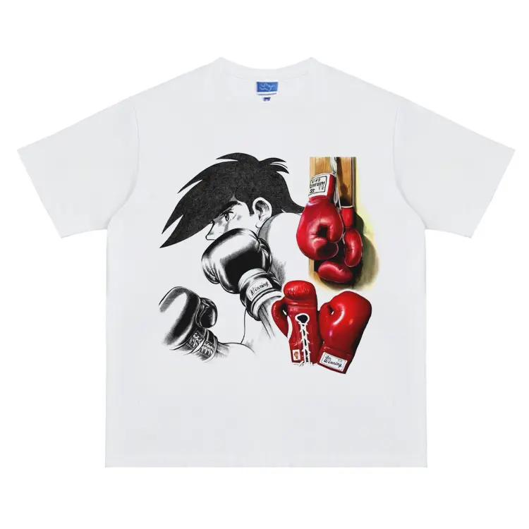 Ashita no Joe "Yabuki Joe Pose" Vintage Oversized Tee Anime T-shirt 100% Cotton Original Design Men's Top for Fans
