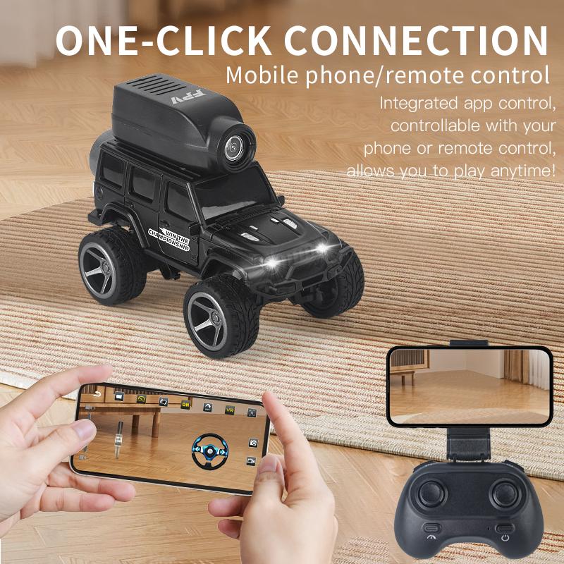 KF32 Alloy Mini Remote Control Car, 1:64 scale RC car/truck, 2.4G wireless design, equipped with a 720P FPV camera and WiFi APP control, USB charging, durable metal construction, suitable for indoor and outdoor play, a great gift for children and adults