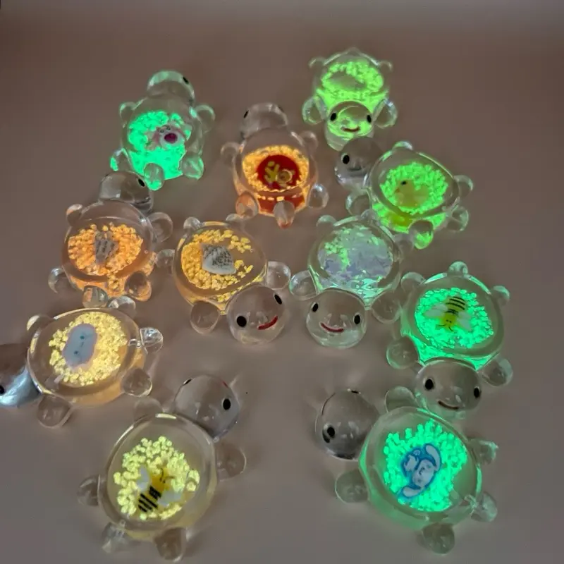 Acrylic Mix Mini figures - Colorful Glow-in-the-Dark Design with Unique Patterns and Expressions