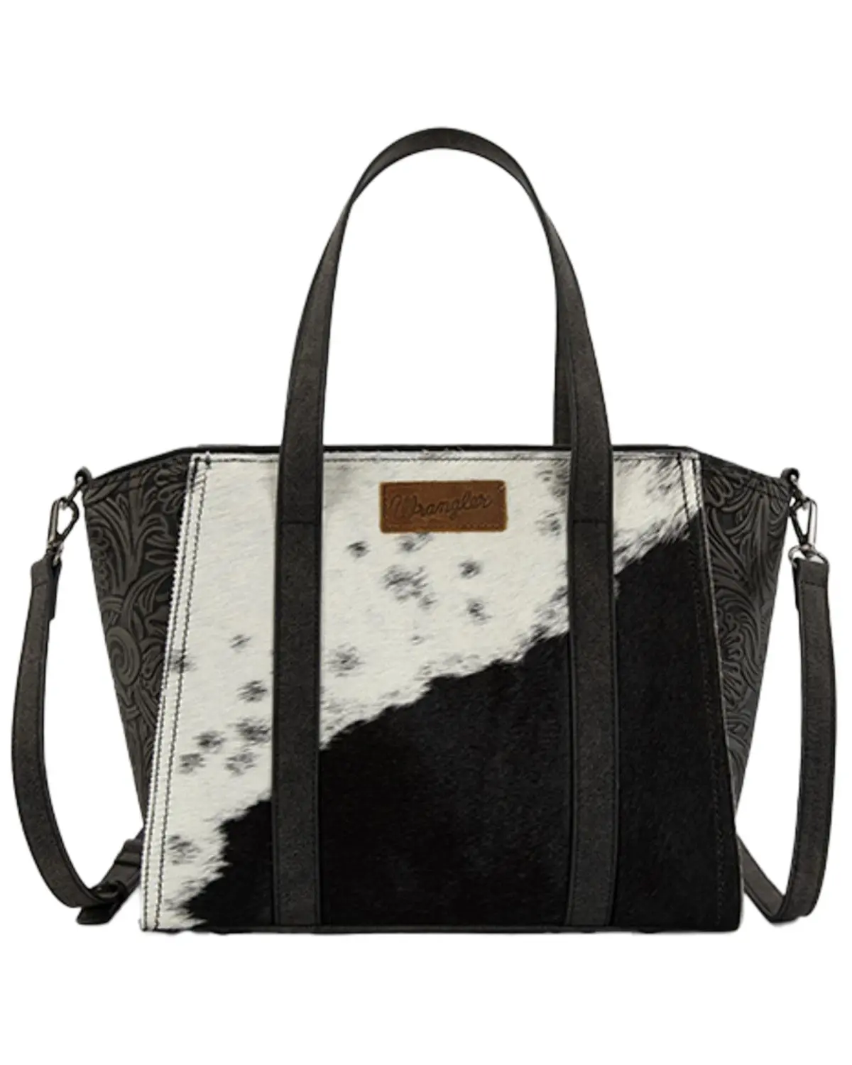 Wrangler Women's Women'S Cowhide Embossed Crossbody Tote Bag - Wg252-8012Bk