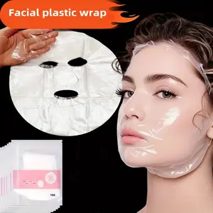 100/300 Pcs Disposable Plastic Film Full Face Cleansing Mask, Hydration Mask, Moisture Locking, Enhanced Absorption, Transparent DIY Beauty Makeup Tool