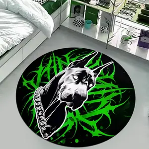 Doberman Pattern Area Rug, Punk Style Non-slip Soft Plush Carpet, Washable Decorative Rug for Home Living Room Bedroom