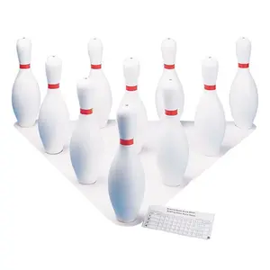 Champion Sports  Plastic Bowling Pin Set, White - Set of 10