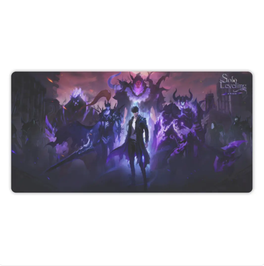 anime mousepad,Solo Leveling Anime Inspired Desk Mat Gift for him Gift for her Sung Jinwoo Solo Leveling Merch LargeGaming Mousepad Valentines, pc accessories.