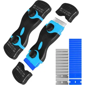 Razor  Scraper, Double Edge Razor Scraper Remover Tool with 30 count  for Labels Stickers  Removal Auto Window Tint Vinyl Tool Application (Blue)