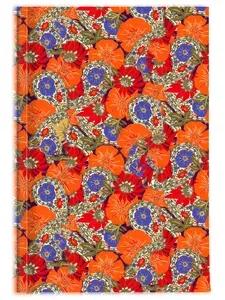 Orange Poppy and Bright Sea Blue Paisley & Floral Journal