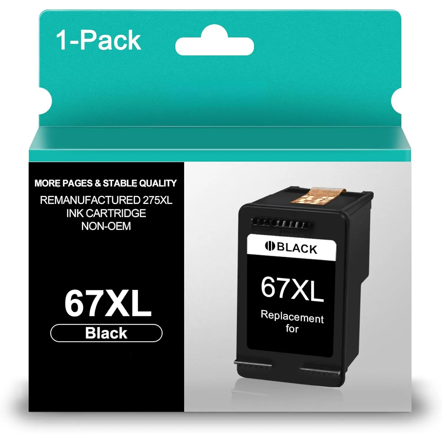 67XL Black Ink Cartridges Replacement for  67 Ink 67XL High Yield for Envy 6052 6055e 6055 6075 Envy Pro 6455e 6455 6475 6452 6458 DeskJet 2755 4155 2755e Printer (1 Black)
