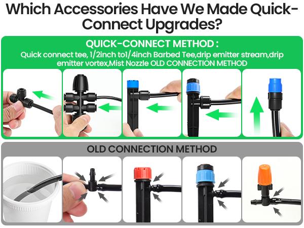 MIXC 230 FT Auto Drip Irrigation Kit – Quick Connector Tubing, 1/4″ & 1/2″ Lines, Emitter + Sprinkler Set for Garden · Raised Bed · Greenhouse