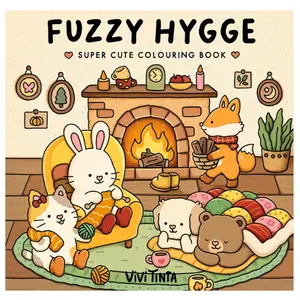 Fuzzy Hygge: Cute and Cozy Coloring Book for Adults & Teens Featuring Adorable Animals Characters for Stress Relief (Fuzzy Friends Coloring)