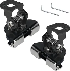 2 PCS Car Hood Light Bar Non-Destructive Fixing Bracket, Waterproof Adjustable Spotlight LED Work Light Base Buffer Fixed Column Mounting Bracket, Auxiliary Lighting Accessories (Black)