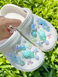 DIY Decorative Shoe Charms, Turtle & Starfish Design, Removable Accessories for Sandals, Slippers, Garden Shoes Decorations