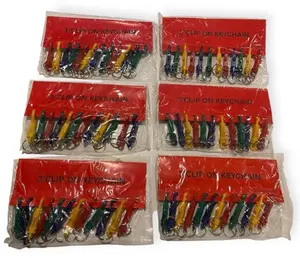 🔑 60-Pack Clip-On Keychains – 3" Inch Assorted Colors