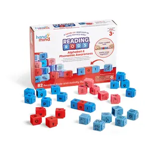 hand2mind Reading Rods Alphabet & Phonemic Awareness, Word Building Activities, Letter Blocks, CVC Words for Kindergarten, Spelling Toys, Reading Tools for Kids, Science of Reading Manipulatives