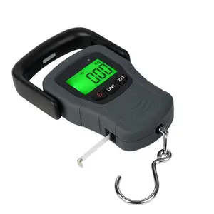 Digital Fish Scale,   Fish Weight Scale with Large Handle & Measuring Tape, 110lb/50kg Fishing Scale, 3 AAA  Included, Fishing Gifts for Men