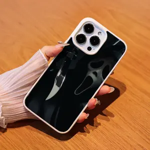 "Scream" Dark Ghost Face with Knife, Frosted Wear-Resistant & Strong Magnetic, Phone Case for iPhone 11/14/15 Pro Max