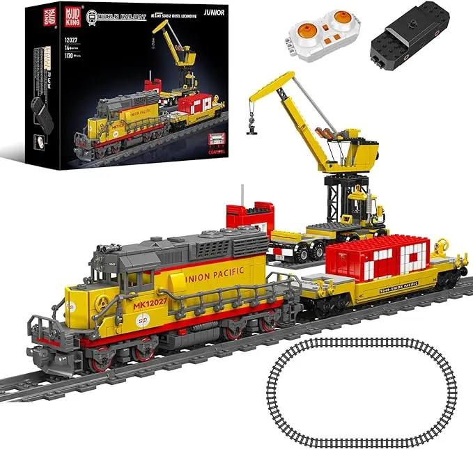 Mould King 12027 Train Building Block Kit for Kids & Adult Collections Enthusiasts with 1170pcs EMD SD40-2 Diesel Locomotive Rail Train with Motor
