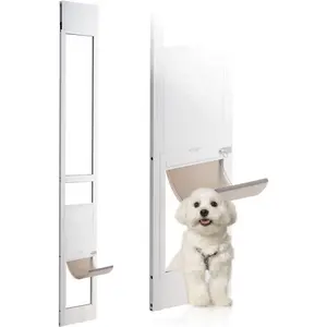 VEVOR Dog Door for Sliding Glass Door, 75 7/8 to 80 11/16 in Adjustable Height, Aluminum Alloy Frame with Rotating Hinges, Lock Design, 13 5/8x 23 5/8 in Flap, Sliding Glass Pet Door for RentersVEVOR Super Brand Day