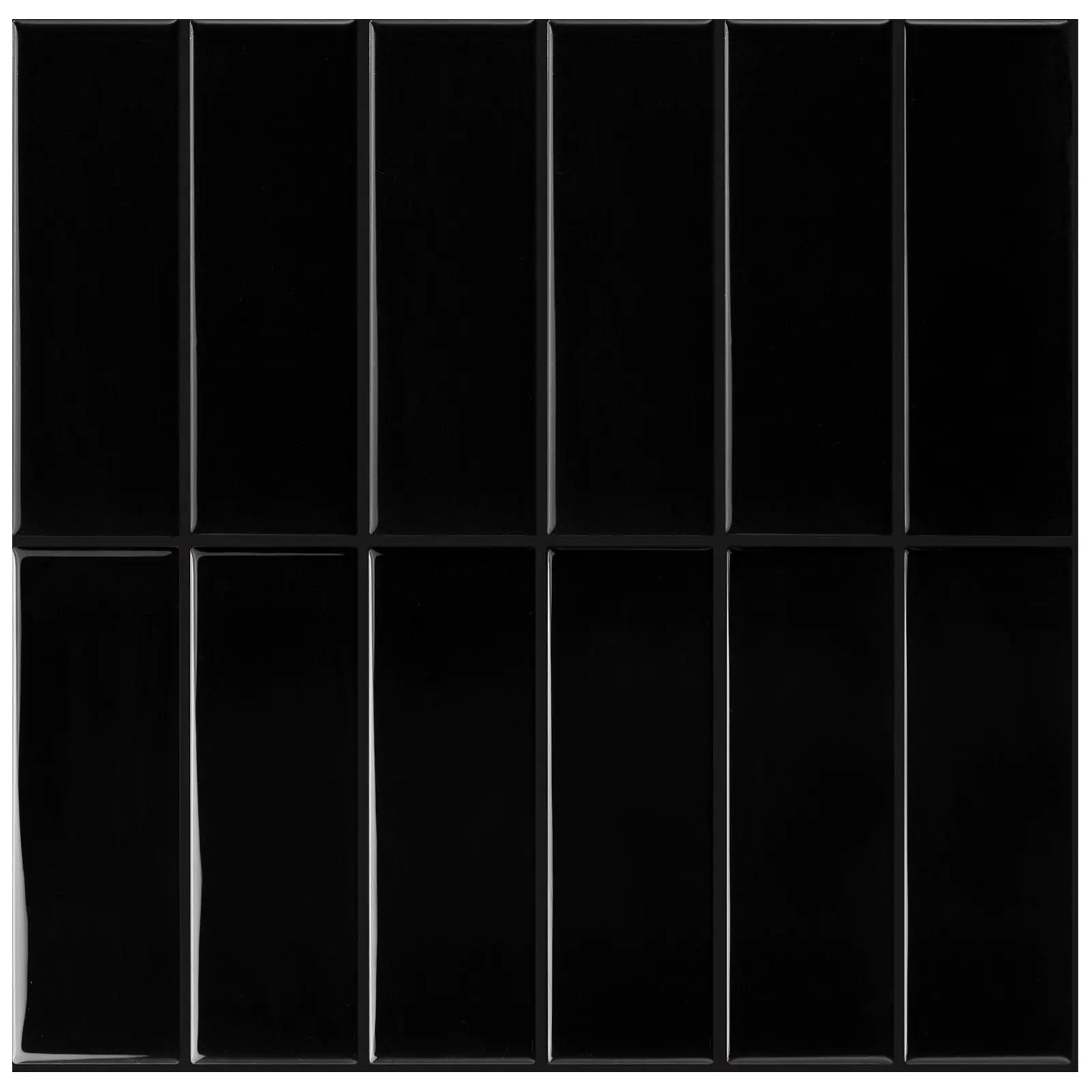 SELECT Peel and Stick Backsplash Tiles, 5 Sheets of 12"x 12” x 0.1" Thick, Black