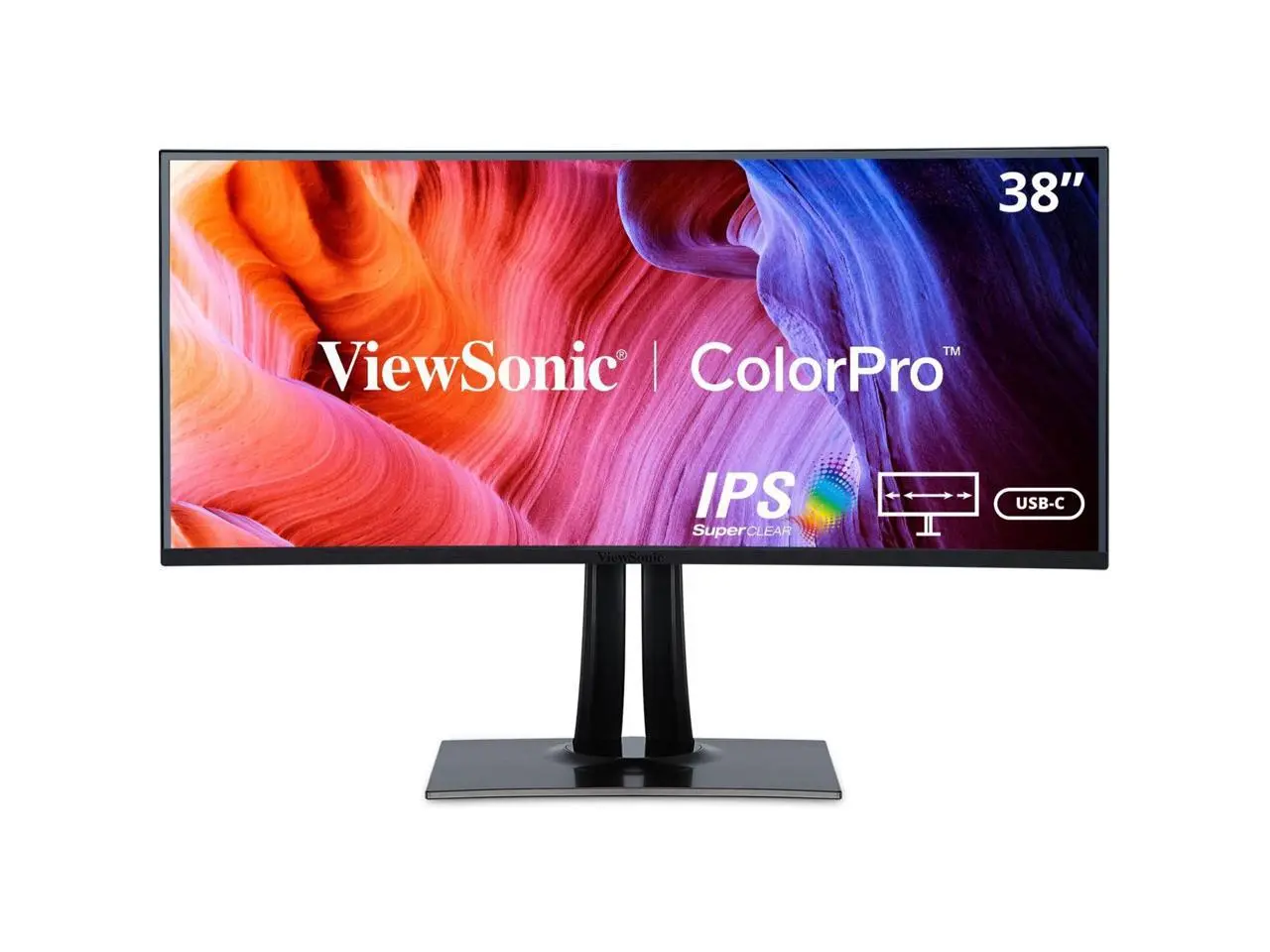 ViewSonic VP3881A 38 Inch IPS WQHD+ Curved Ultrawide Computer Monitor with ColorPro 100% sRGB Rec 709, Eye Care, HDR10 Support, USB C, HDMI, USB, DisplayPort for Professional Home and Office