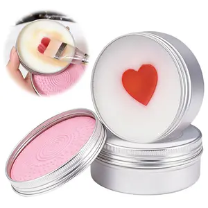 Makeup Brush Cleaner Soap with Silicone Cleaning Pad - Brush Cleaner Makeup, Cleaners for Makeups Brushes, Cosmetic Sponges, Beauty Blenders and Eyelash Brushes