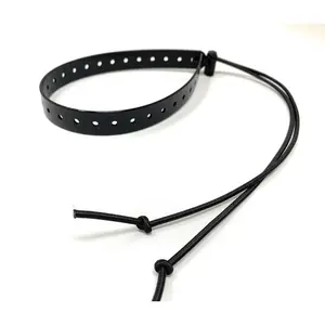 Replacement GPS eCollar with Adjustable Bungee, Multi-Hole Design, and Secure Toggle Closure for Small Dogs (Black, Small Neck)