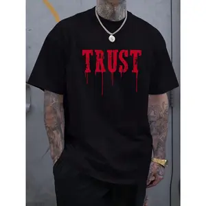 Men's Sports Outdoor Clothing Print Trust Design T-shirts Casual Shirts for Menswear Top