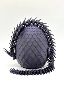 Dark Nova Dragon with Sparkle Egg | Articulated Purple Galaxy Dragon | Neon City Collectible Dragon Egg Fidget