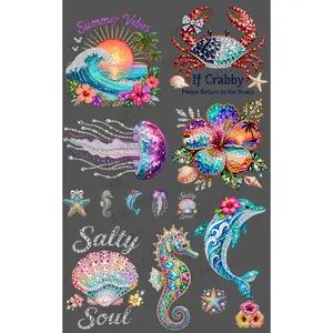 SUMMER VIBES (3) PREMADE GANGSHEET - 22X36 DTF TRANSFERS - DIRECT TO FILM