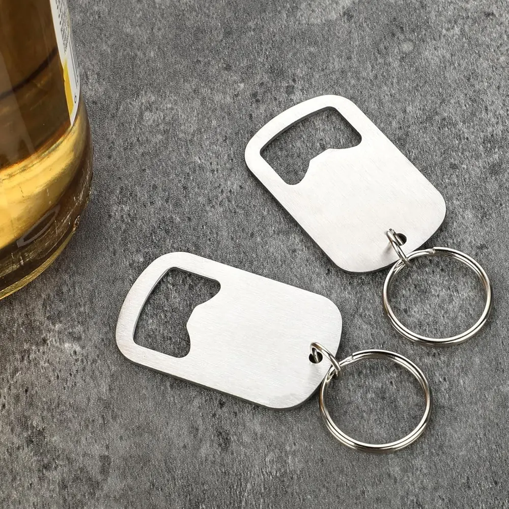 20pcs Stainless Steel Flat Bottle Opener Keychain, Dual-Purpose Key Ring Cap Lifter, Compact Portable Key Pendant for Bar, Kitchen, Restaurant, Party Supplies Gifts for Men And Women