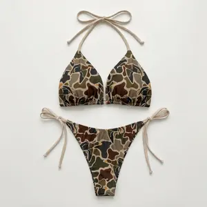 Duck Patterns Bikini Set for Women, Hunting Camo Anniversary Trendy Style Three - Piece Bikini Set For Women, Bikini Set, Women swim wear, Beach wear bathing suit